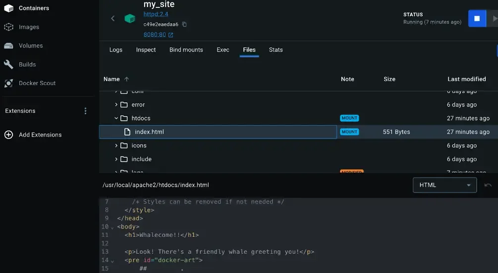 展示真实Docker环境中的volume、network、容器挂载关系,以及容器start、stop、restart等管理操作。
