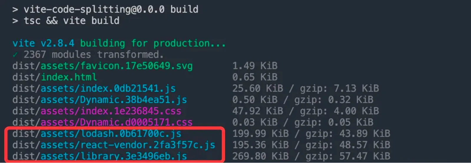 展示真实Vue项目构建后的多个JavaScript chunk文件,以及浏览器Network或构建分析工具中按需加载资源的效果。
